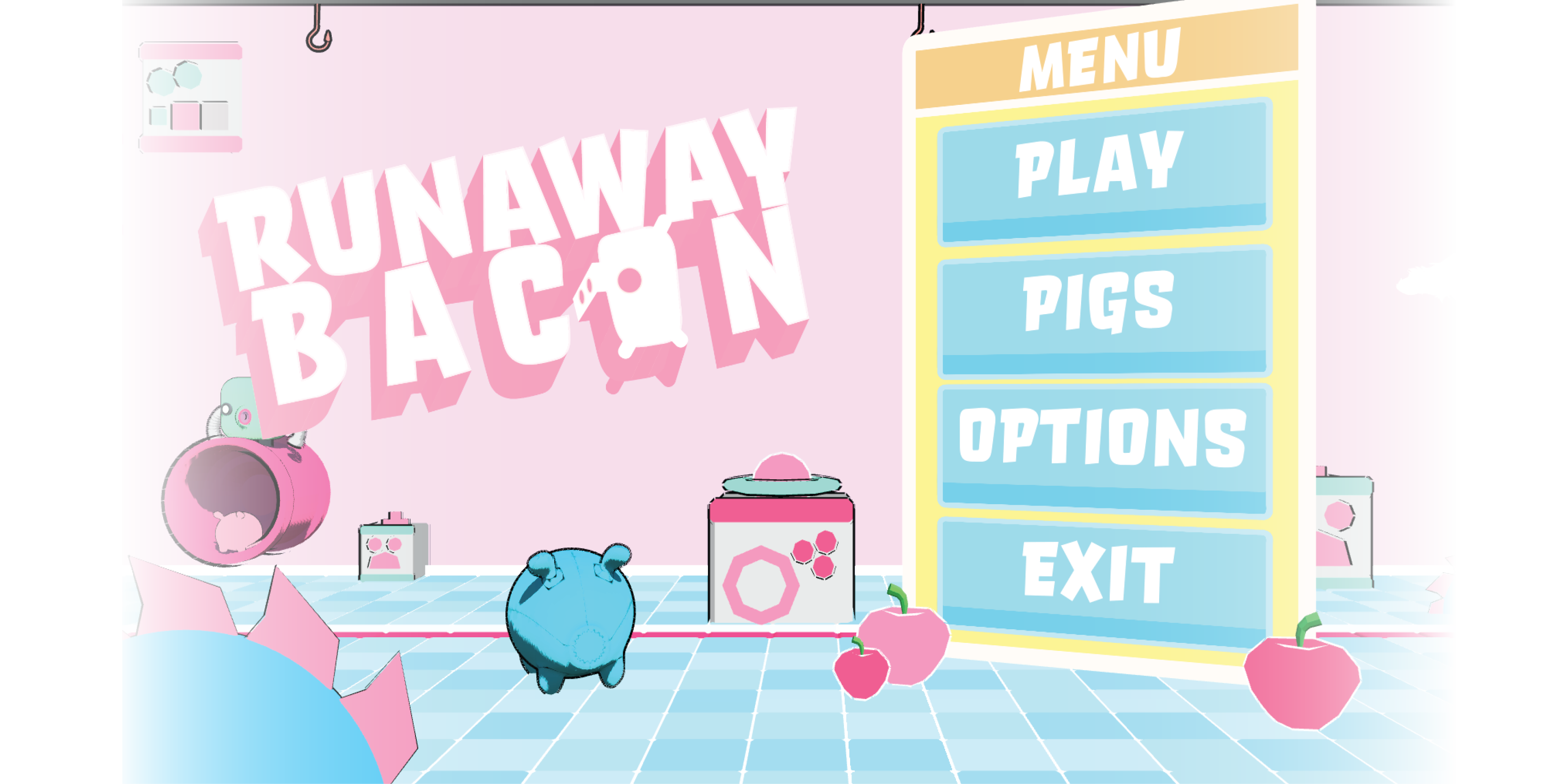 Game menu screenshot of game Runaway Bacon by Tsuit Tsait Games