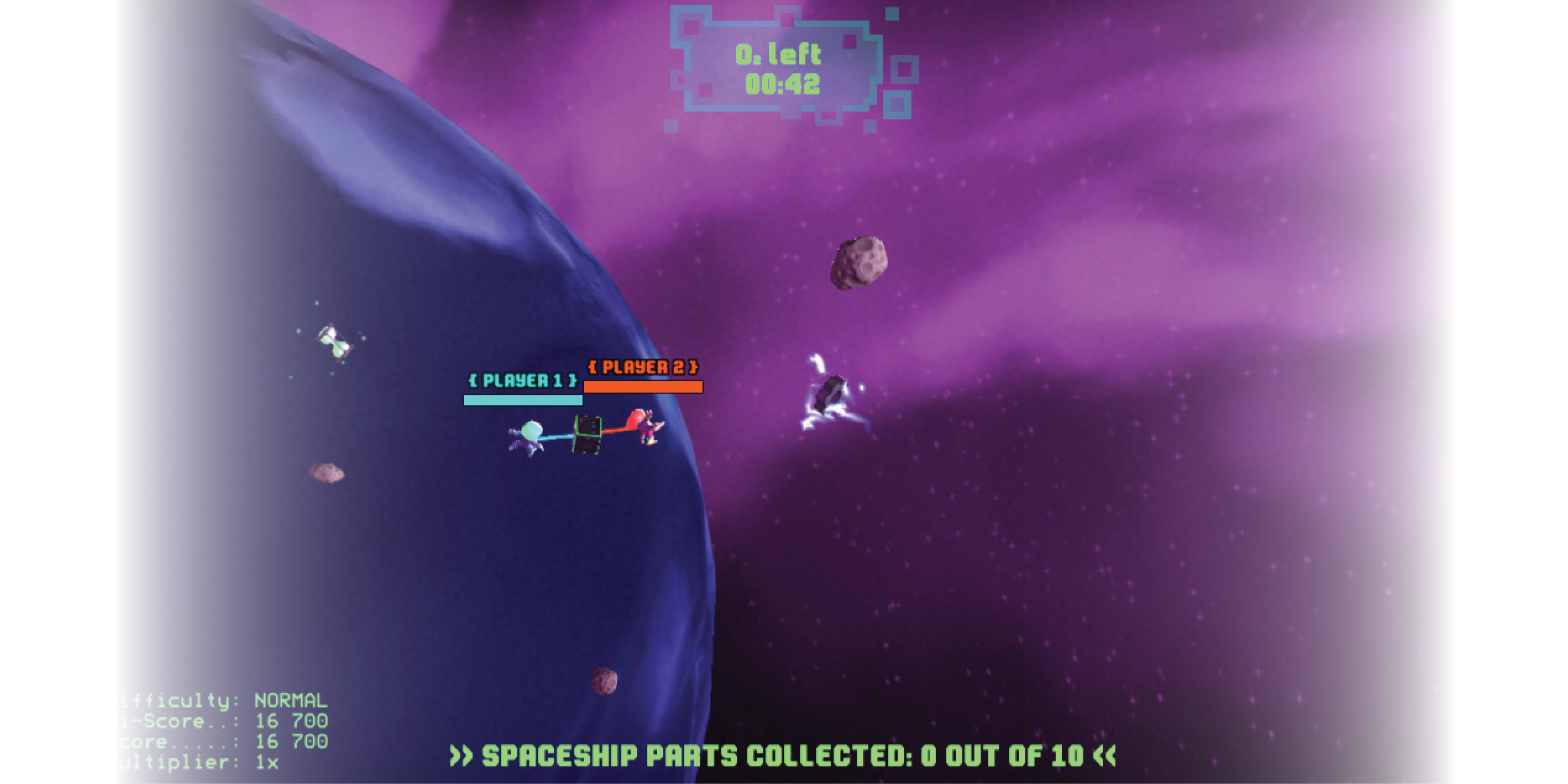 Gameplay screenshot of game Tethernauts by team Evil Match