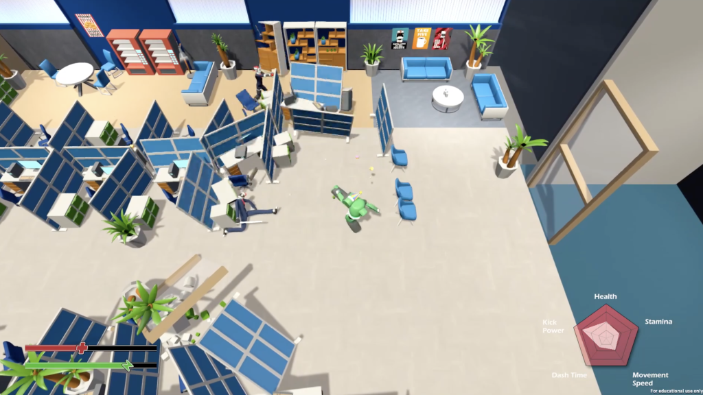 Gameplay screenshot of game Kick Office by team Loose Goose Games