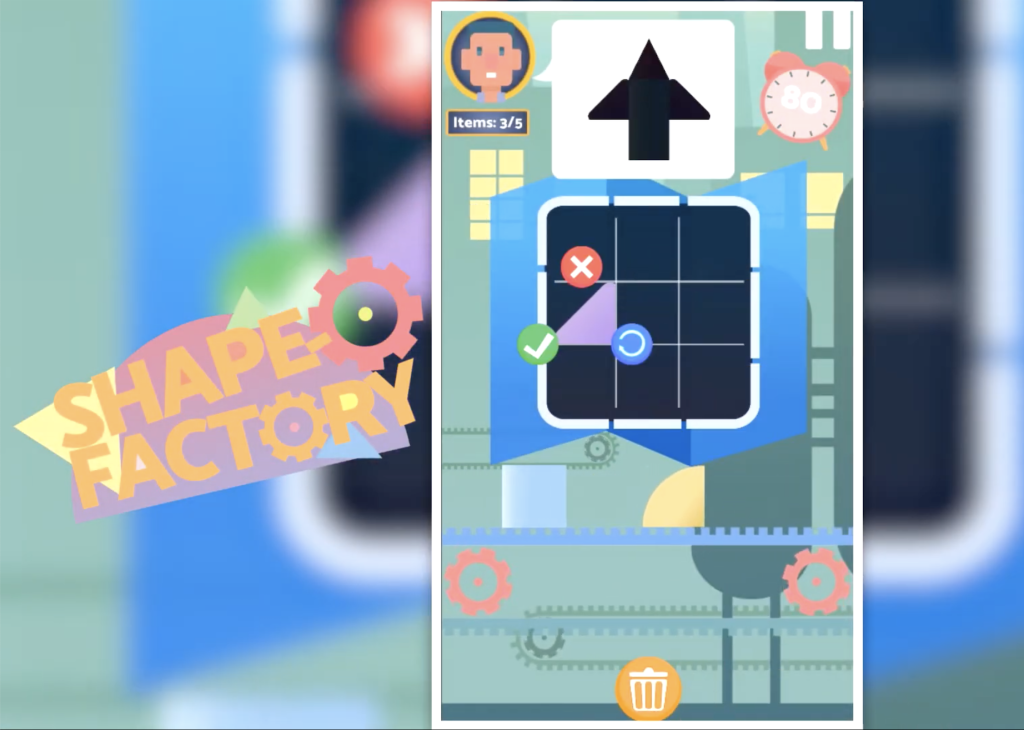 Gameplay screenshot of game Shape-O-Factory by Team XS