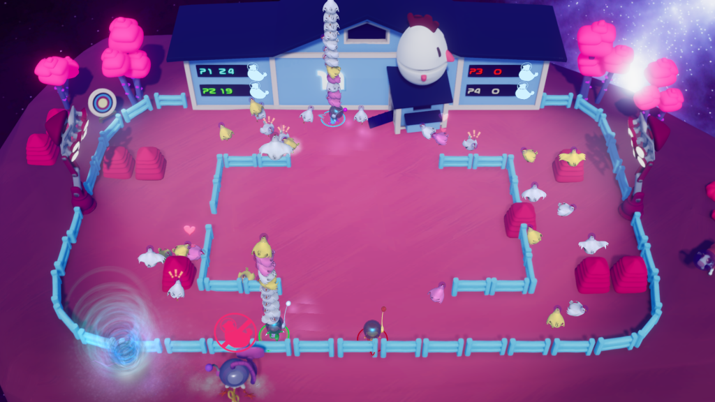 Gameplay screenshot of game Space Hen Hassle by team Colbanum