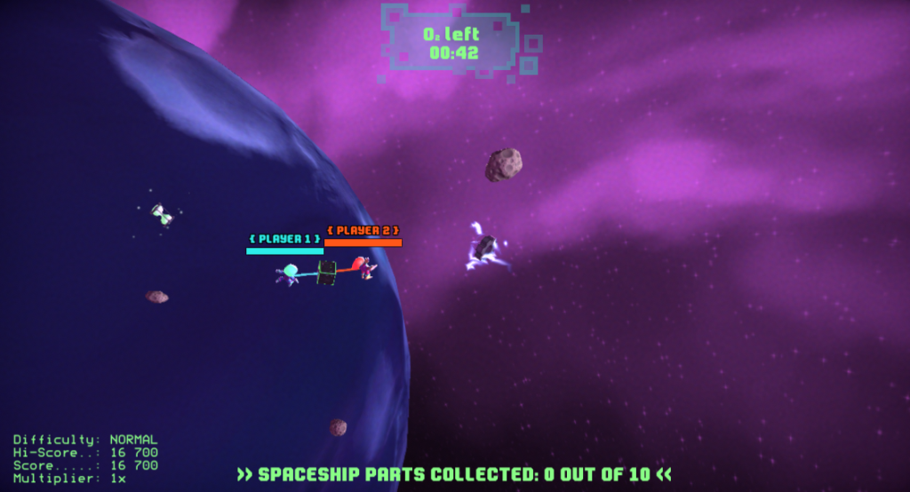 Gameplay screenshot of game Tethernauts by team Evil Match